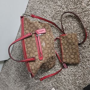 Coach handbag with matching wallet